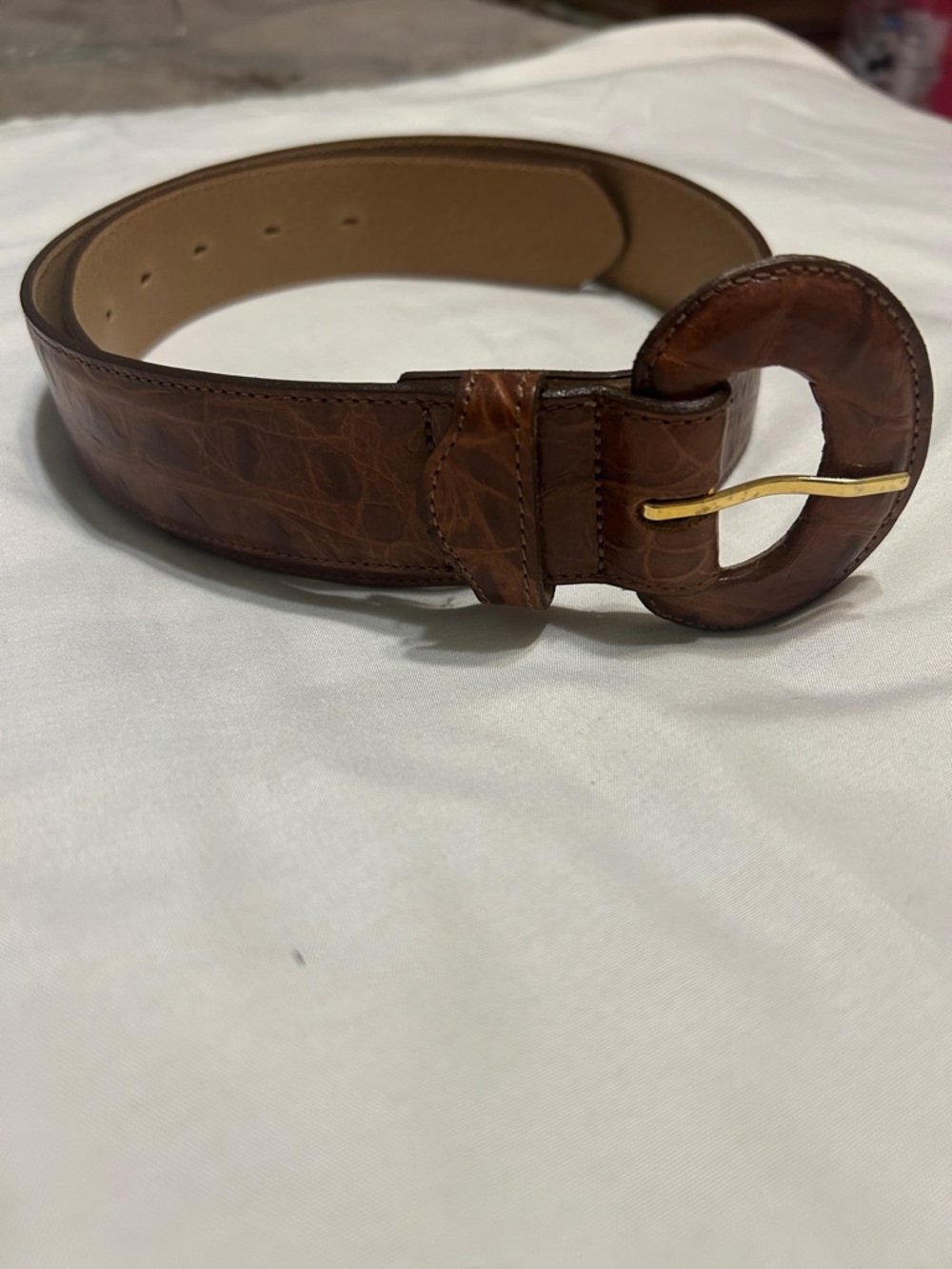 2/$40 Ginnie Johansen brown leather belt